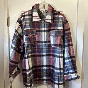 BiBi Brand Oversized Shacket Red and Green Plaid Size Women’s Large